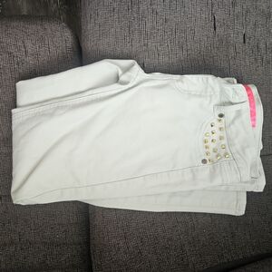 Tinseltown Mint Jeggings with Gold Stud Accents